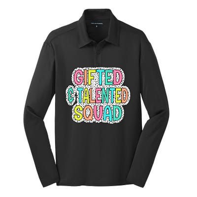 Gifted And Talented Squad Teaching School Appreciation Gift Silk Touch Performance Long Sleeve Polo