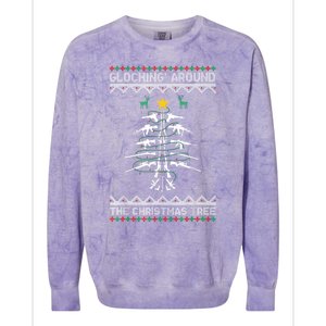 Glocking Around The Christmas Tree Ugly Christmas Sweater Colorblast Crewneck Sweatshirt