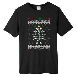 Glocking Around The Christmas Tree Ugly Christmas Sweater Tall Fusion ChromaSoft Performance T-Shirt