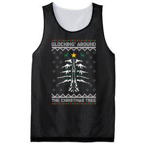 Glocking Around The Christmas Tree Ugly Christmas Sweater Mesh Reversible Basketball Jersey Tank