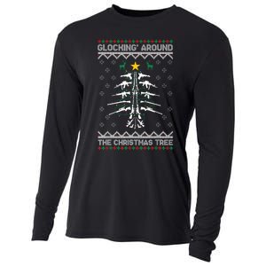 Glocking Around The Christmas Tree Ugly Christmas Sweater Cooling Performance Long Sleeve Crew