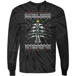 Glocking Around The Christmas Tree Ugly Christmas Sweater Tie-Dye Long Sleeve Shirt