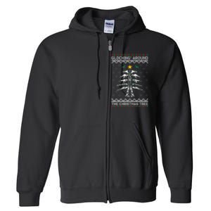 Glocking Around The Christmas Tree Ugly Christmas Sweater Full Zip Hoodie