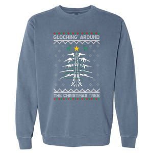 Glocking Around The Christmas Tree Ugly Christmas Sweater Garment-Dyed Sweatshirt