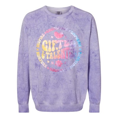 Gifted And Talented Teacher Appreciation Week Back To School Great Gift Colorblast Crewneck Sweatshirt