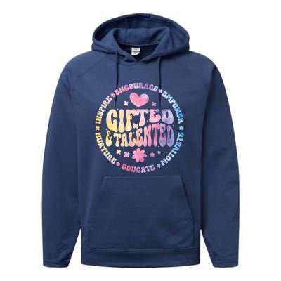 Gifted And Talented Teacher Appreciation Week Back To School Great Gift Performance Fleece Hoodie