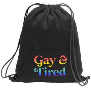 Gay And Tired Lgbtqia Retro Aesthetic Sweatshirt Cinch Pack Bag