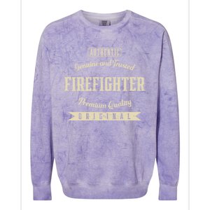 Genuine And Trusted Firefighter Funny Fire Humor Gift Colorblast Crewneck Sweatshirt