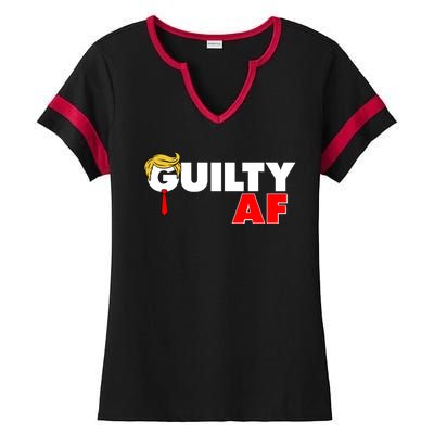 Guilty Af Trump Ladies Halftime Notch Neck Tee