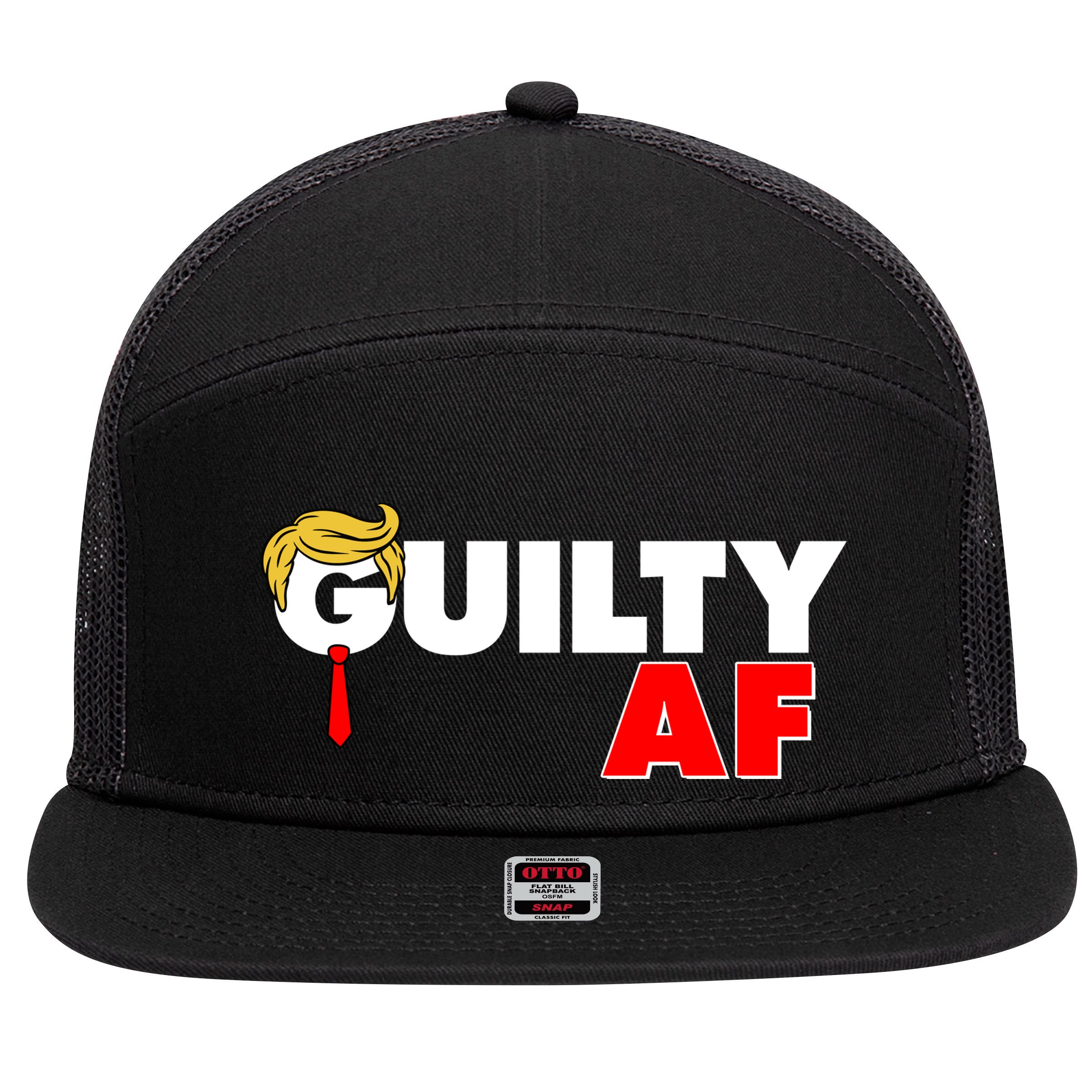Guilty Af Trump 7 Panel Mesh Trucker Snapback Hat