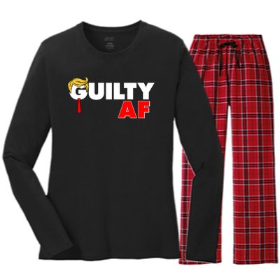 Guilty Af Trump Women's Long Sleeve Flannel Pajama Set 