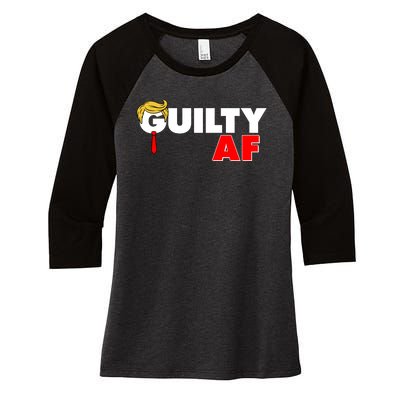 Guilty Af Trump Women's Tri-Blend 3/4-Sleeve Raglan Shirt