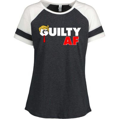 Guilty Af Trump Enza Ladies Jersey Colorblock Tee