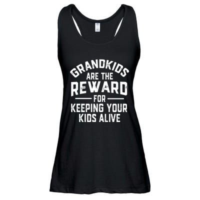 Grandkids Are The Reward For Keeping Your Kids Alive Ladies Essential Flowy Tank