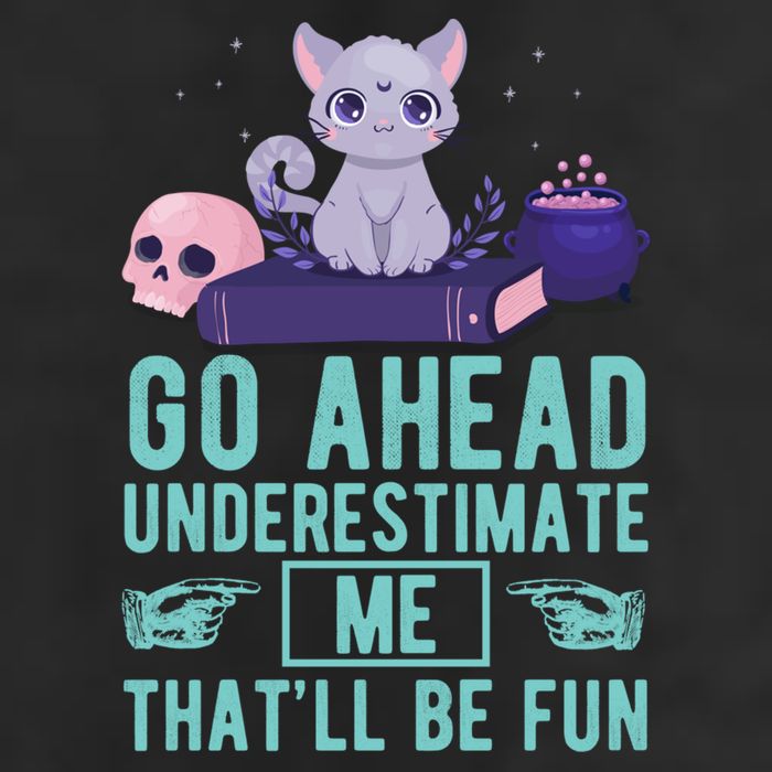 Go Ahead Underestimate Me That'll Be Fun Witch Cat Lover Meaningful Gift Cool Comfort Performance Bucket Hat