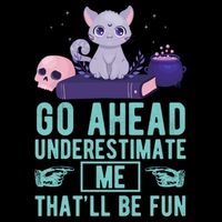 Go Ahead Underestimate Me That'll Be Fun Witch Cat Lover Meaningful Gift Drawstring Bag