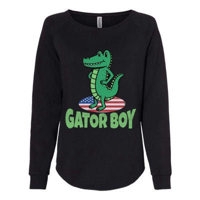 Gator American Usa Flag Alligator Crocodile Funny Gift Womens California Wash Sweatshirt