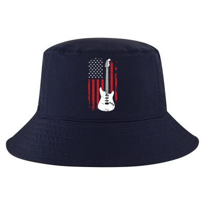 Guitar American US Flag Music Player Electric Guitarist Gift Cool Comfort Performance Bucket Hat