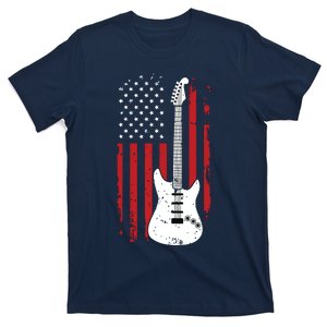 Guitar American US Flag Music Player Electric Guitarist Gift T-Shirt