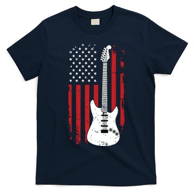 Guitar American US Flag Music Player Electric Guitarist Gift T-Shirt