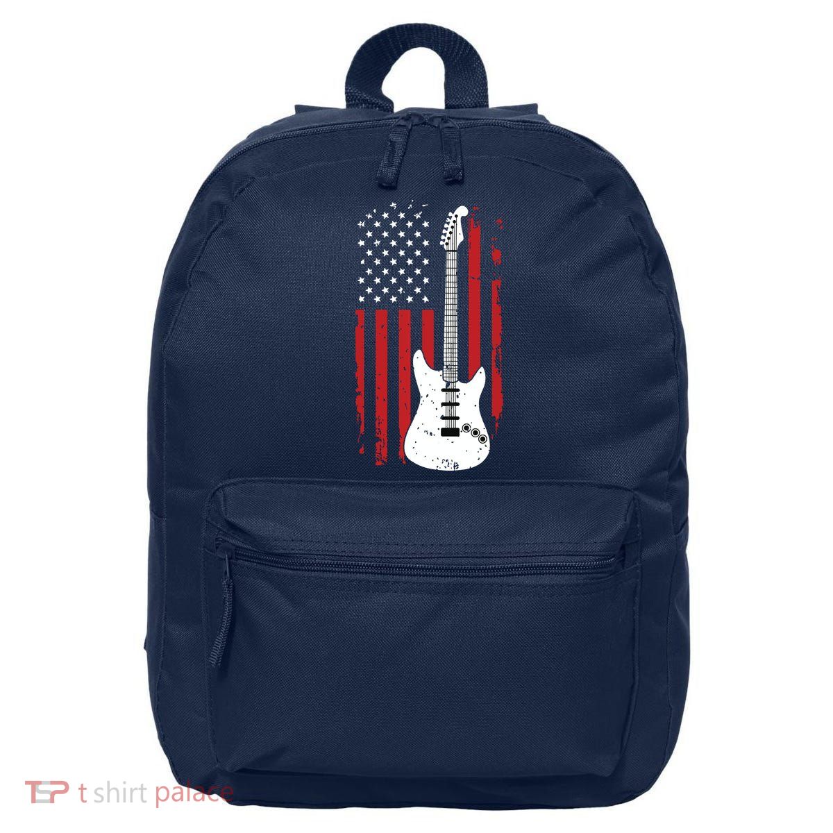 Guitar American US Flag Music Player Electric Guitarist Gift 16 in Basic Backpack