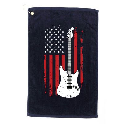 Guitar American US Flag Music Player Electric Guitarist Gift Golf Towel