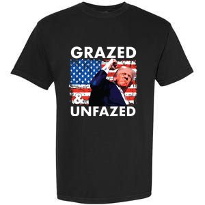 Grazed And Unfazed Trump 2024 Supporter American Flag Garment-Dyed Heavyweight T-Shirt