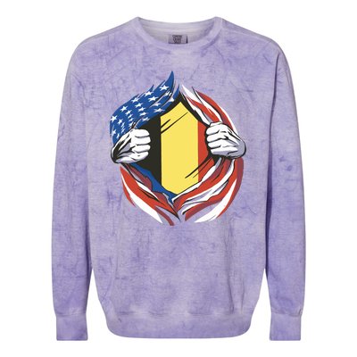 Germany And United States Flag Colorblast Crewneck Sweatshirt