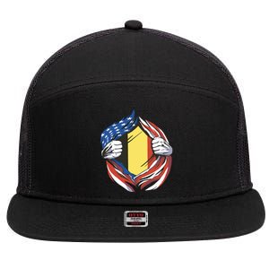 Germany And United States Flag 7 Panel Mesh Trucker Snapback Hat