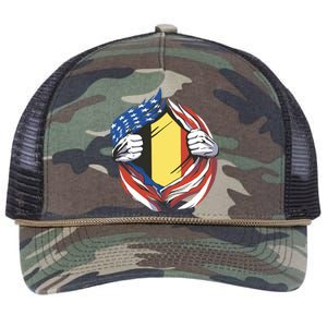 Germany And United States Flag Retro Rope Trucker Hat Cap