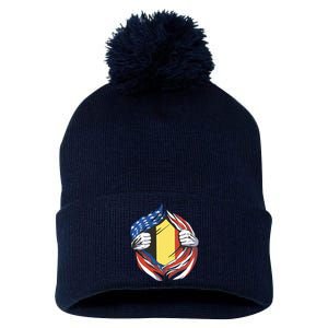 Germany And United States Flag Pom Pom 12in Knit Beanie