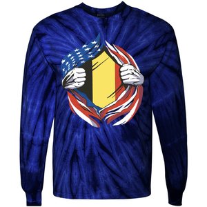 Germany And United States Flag Tie-Dye Long Sleeve Shirt