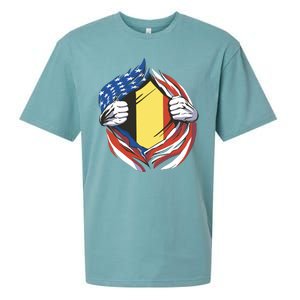 Germany And United States Flag Sueded Cloud Jersey T-Shirt