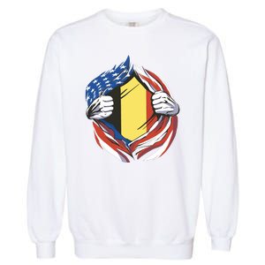 Germany And United States Flag Garment-Dyed Sweatshirt