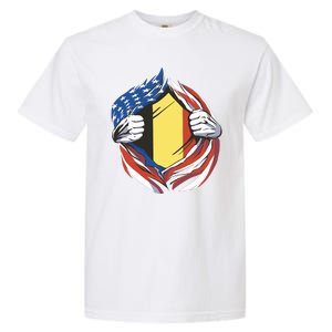 Germany And United States Flag Garment-Dyed Heavyweight T-Shirt