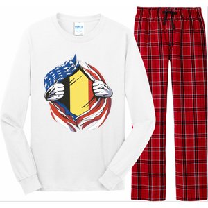 Germany And United States Flag Long Sleeve Pajama Set