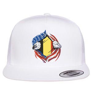 Germany And United States Flag Flat Bill Trucker Hat