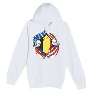 Germany And United States Flag Premium Pullover Hoodie