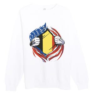 Germany And United States Flag Premium Crewneck Sweatshirt