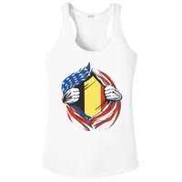 Germany And United States Flag Ladies PosiCharge Competitor Racerback Tank