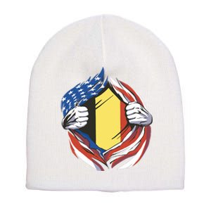 Germany And United States Flag Short Acrylic Beanie