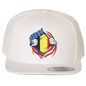 Germany And United States Flag Wool Snapback Cap