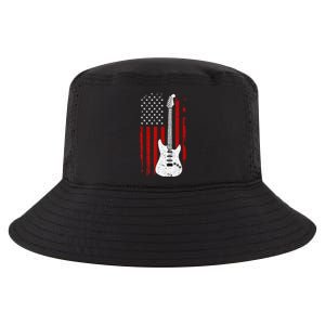 Guitar American US Flag Music Player Electric Guitarist Gift Cool Comfort Performance Bucket Hat