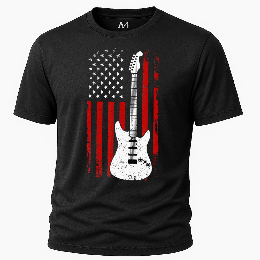 Guitar American US Flag Music Player Electric Guitarist Gift Performance Shirt