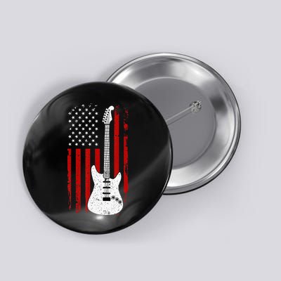 Guitar American US Flag Music Player Electric Guitarist Gift Button
