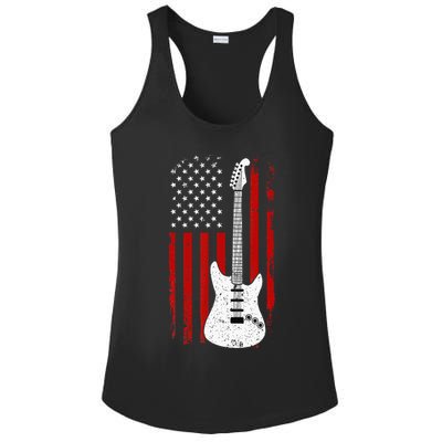Guitar American US Flag Music Player Electric Guitarist Gift Ladies PosiCharge Competitor Racerback Tank