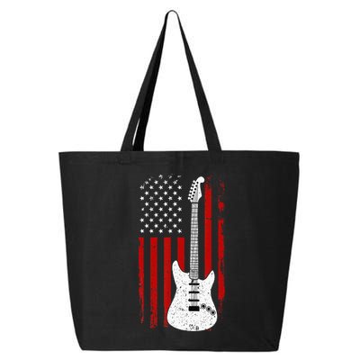 Guitar American US Flag Music Player Electric Guitarist Gift 25L Jumbo Tote