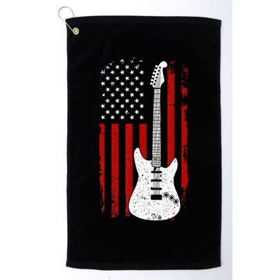 Guitar American US Flag Music Player Electric Guitarist Gift Golf Towel