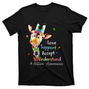 giraffe Accept Understand Love Autism Awareness T-Shirt