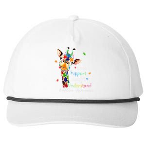 giraffe Accept Understand Love Autism Awareness Snapback Five-Panel Rope Hat